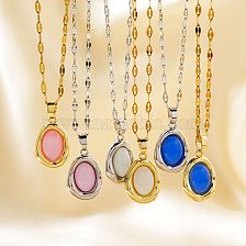 Elegant Colorful Egg-shaped Pendant Necklace - Sophisticated and Versatile Accessory