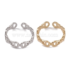 304 Stainless Steel Hollow Teardrop Clasp Shape Open Cuff Rings for Women