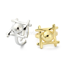 Rack Plating Brass Open Cuff Rings, Cadmium Free & Lead Free, Long-Lasting Plated