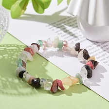 Mixed Gemstone Chips Stretch Bracelet for Kids