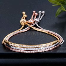 Fashion Geometric Alloy Copper Inlay Artificial Gemstones Women'S Bracelets