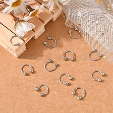 316L Surgical Stainless Steel Circular/Horseshoe Barbell with Round Ball, Nose Septum Rings, Cartilage Earrings