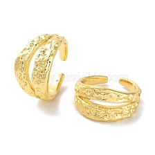 Textured Brass Open Cuff Rings for Women