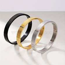 Stainless Steel European American Fashion Couple Bracelet Vintage Minimalist Grid Pattern Bracelet