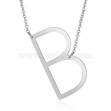 201 Stainless Steel Initial Pendants Necklaces, with Cable Chains, Letter