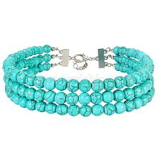 Wholesale Jewelry Imitation Turquoise Multi-layer Short Necklace 