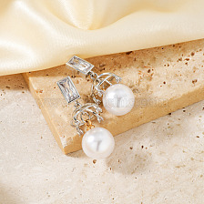 Baroque Style Pearl Earrings with Hammered Design for High Fashion Look