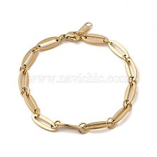 Ion Plating(IP) 304 Stainless Steel Oval Link Chain Bracelet for Women