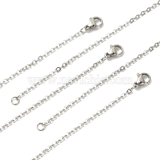 10Pcs 304 Stainless Steel Cable Chain Necklaces Set for Men Women