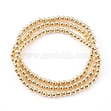 Round Brass Beaded Stretch Bracelets, Stackable Bracelets