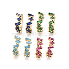 Cubic Zirconia Star Cuff Earrings, Real 18K Gold Plated Brass Jewelry for Non Piercing, Lead Free & Cadmium Free