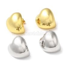 Rack Plating Brass Heart Stud Earrings