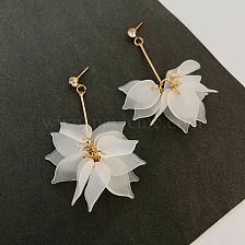 Fashion Flower Alloy Inlay Rhinestones Drop Earrings 1 Pair