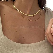 Simple Niche Creative Design Temperament Twin Necklace Korean Style Fashion Trendy Multi-Layer Snake Bone Necklace