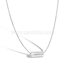 925 Sterling Silver Pendant Necklaces, Column with Word Good