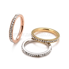 304 Stainless Steel Rhinestone Rings Set, Child Finger Rings