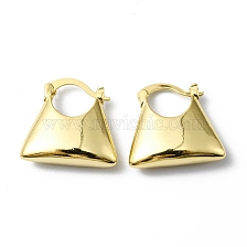 Rack Plating Brass Trapezoid Hoop Earrings, Lead Free & Cadmium Free