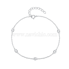 Classic Sterling Silver Diamond Bracelet, Simple and Versatile Women's Accessory.