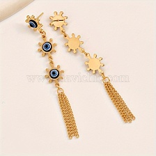 Exaggerated Demon Eye Earrings Retro Tassel Dangle Fashion Gift Jewelry.