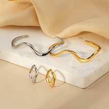 Casual Simple Style Solid Color Stainless Steel Gold Plated Bangle In Bulk