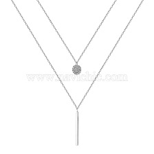 Alloy with Rhinestone Double-Layer Necklaces