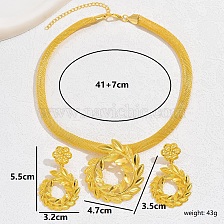 Exaggerated European and American Style Leaf Flower Crown Pendant Jewelry Set