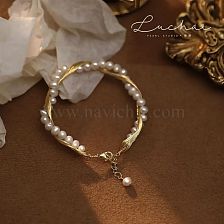 1 Piece Fashion Solid Color Freshwater Pearl Copper Bracelets