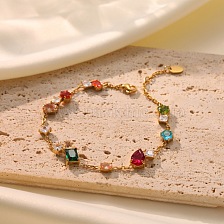 Elegant European and American Zircon Bracelet for Women, Exquisite Jewelry.