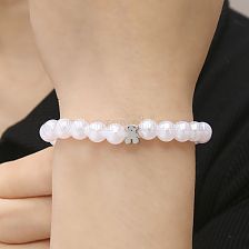 Sweet Leaf Insect Star Stainless Steel Imitation Pearl Beaded Handmade Women's Bracelets