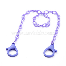 Personalized ABS Plastic Cable Chain Necklaces, Handbag Chains, with Lobster Claw Clasps, Lilac, 18.97 inch(48.2cm)