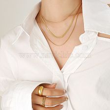 Simple Three-Layer Chain Titanium Steel Gold-plated Necklace