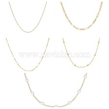 Stylish Stainless Steel Gold-Plated Pearl Necklace for Daily Wear