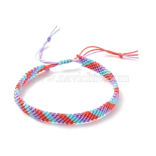 Nylon Cord Braided Bead Bracelet, Friendship Adjustable Lucky Bracelet for Women