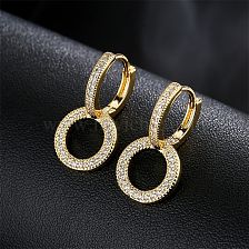 Vintage Copper Geometric 18K Gold Micro-set Zircon Earrings Wholesale