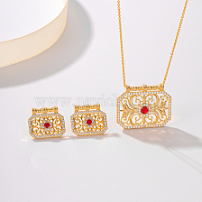 Elegant Gold Plated Jewelry Set with Zirconia for Bride's Banquet