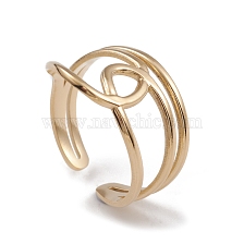 Ion Plating(IP) 304 Stainless Steel Wire Knot Open Cuff Rings for Women