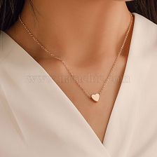 Korea Peach Heart Mini Love Glossy Three-dimensional Pendant Love Clavicle Chain For Women