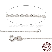 925 Sterling Silver Necklaces, Cable chains, with Spring Ring Clasps, Thin Chain