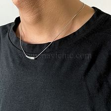 Simple Style Geometric Titanium Steel Polishing Men'S Necklace