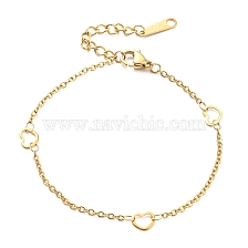 304 Stainless Steel Heart Link Chain Bracelet for Women