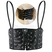 WADORN 1Pc PU Leather Waist Belt Harness, Gothic Underbust, Punk Style Corset for Women