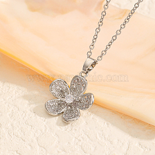 Fashionable diamond flower necklace for women, perfect for daily jewelry accessories.