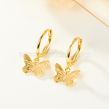 S925 Silver Butterfly Hoop Earrings Sweet and Lovely Ear Accessories