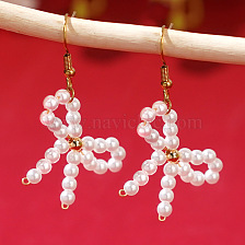 2024 New Trendy Fashion Simple Sweet Imitation Pearl Bow Earrings Women's Earrings